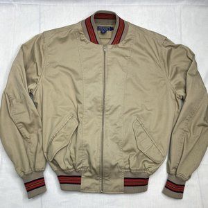 Vintage 90s Gant Rugger Men's Unlined Lightweight Bomber Jacket Tan/Khaki Large
